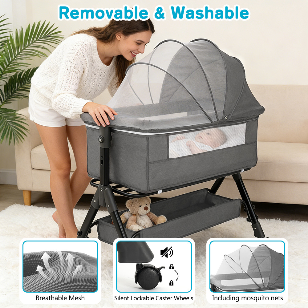 Baby Bassinet 3 in 1 Baby Bass - Baby Nursery Trolley recension och pris