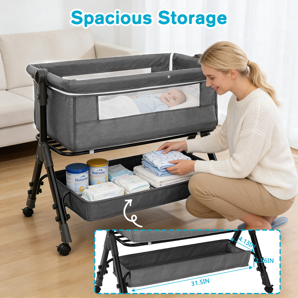 Baby Bassinet 3 in 1 Baby Bass - Baby Nursery Trolley recension och pris