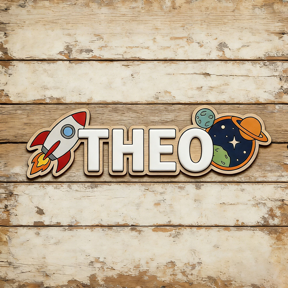 Personalized Space Rocket Name - Baby Nursery Boy recension och pris