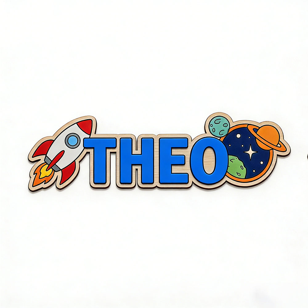 Personalized Space Rocket Name - Baby Nursery Boy recension och pris