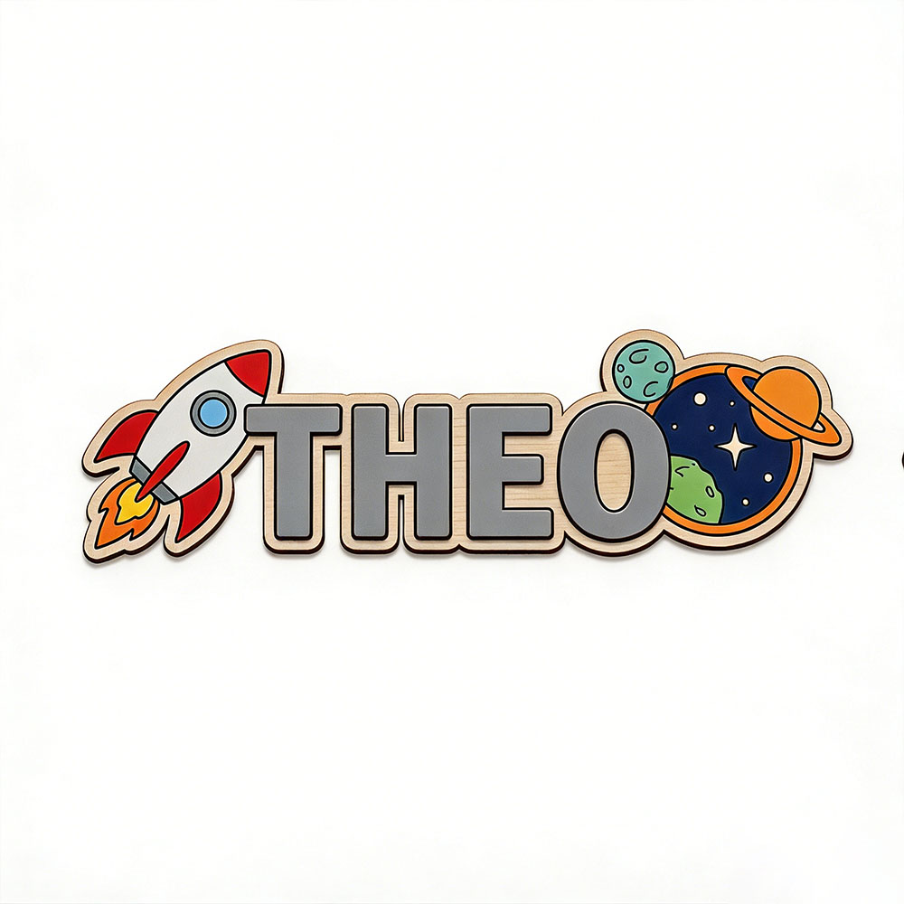 Personalized Space Rocket Name - Baby Nursery Boy recension och pris