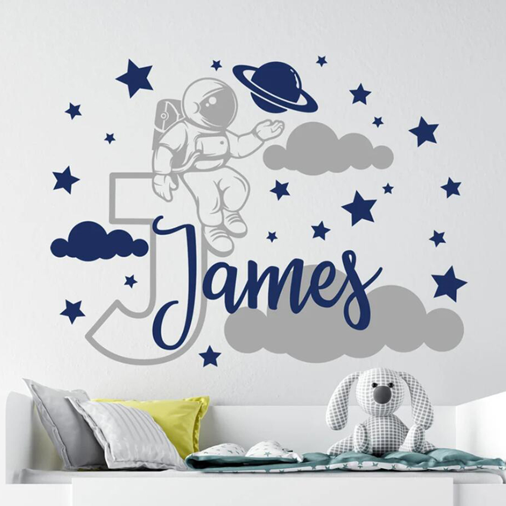 Custom Name Cartoon Space Astr - Baby Nursery Boy recension och pris