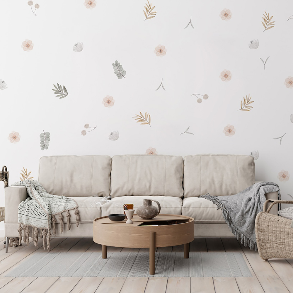 Boho Leaves Botanical DIY Wall - Baby Nursery Decor Girl recension och pris