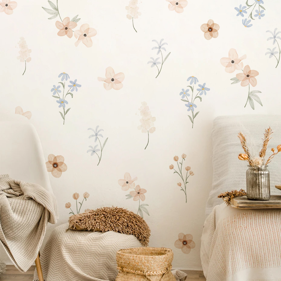 Watercolor Flowers Wall Sticke - Baby Girl Nursery Quotes recension och pris