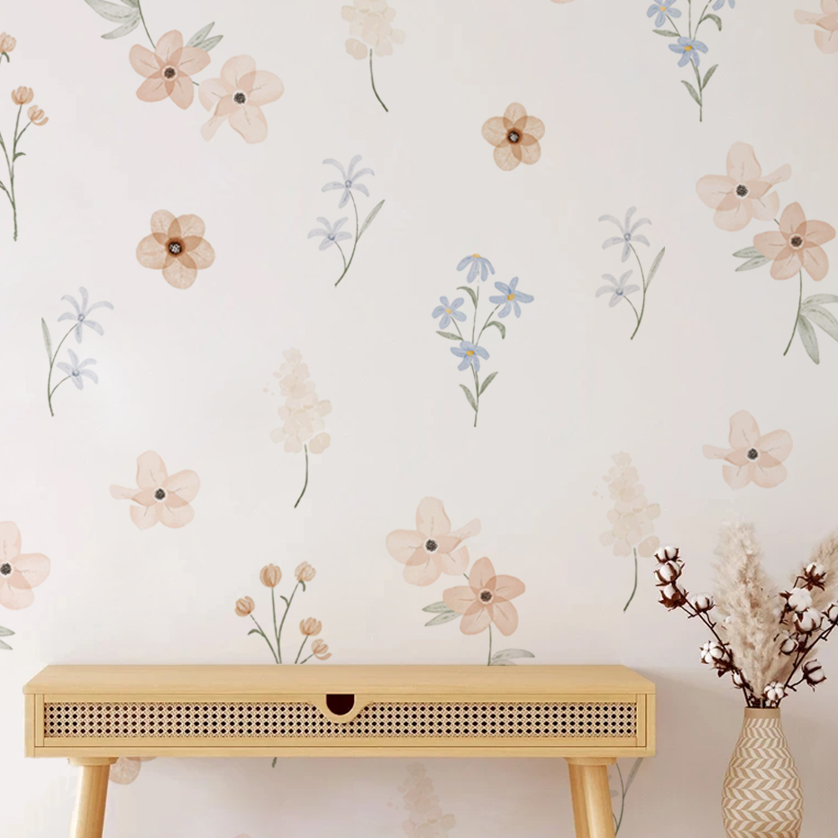 Watercolor Flowers Wall Sticke - Baby Girl Nursery Quotes recension och pris