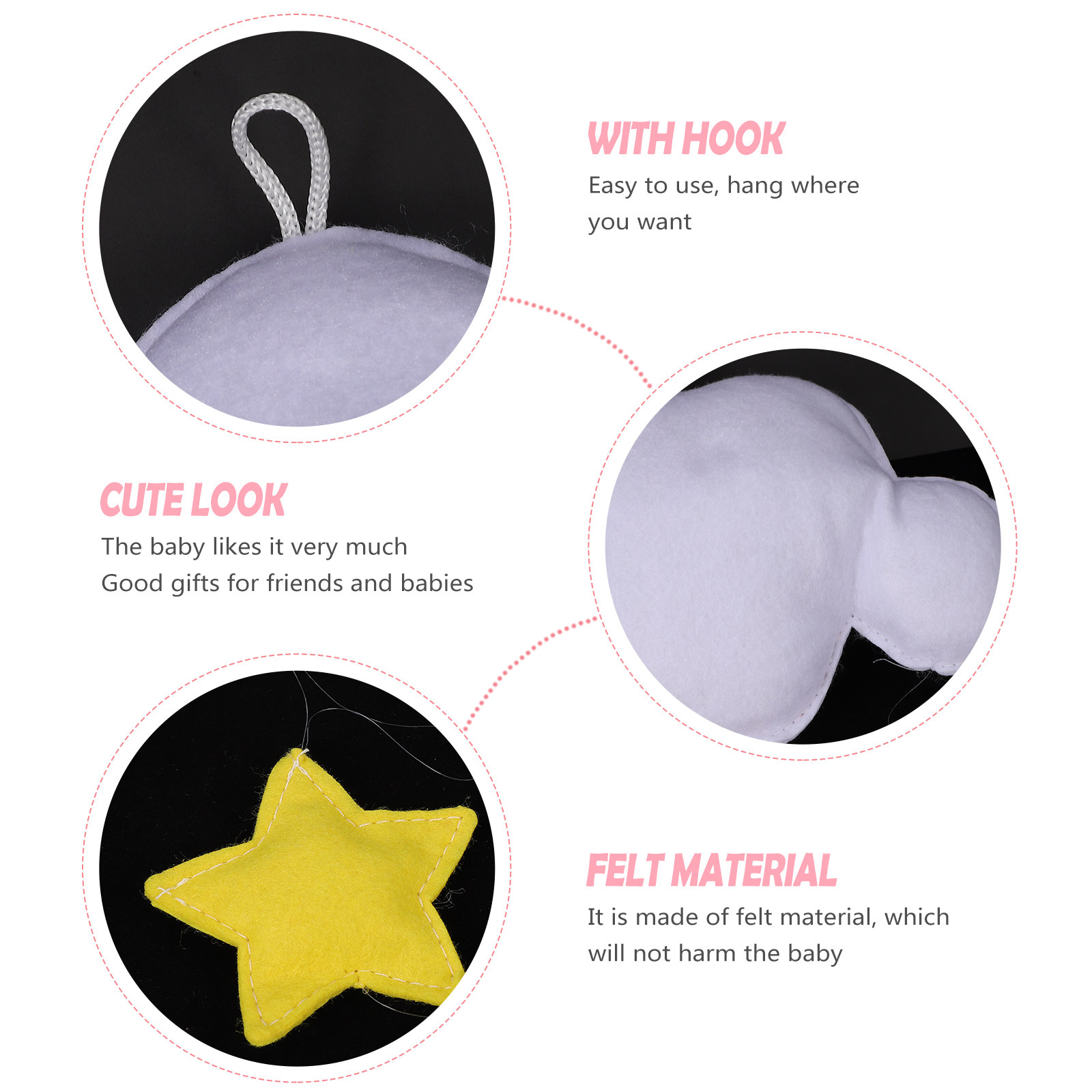 Lovely Cloud Star Felt Wall Ha - Baby Nursery Light Fixture recension och pris
